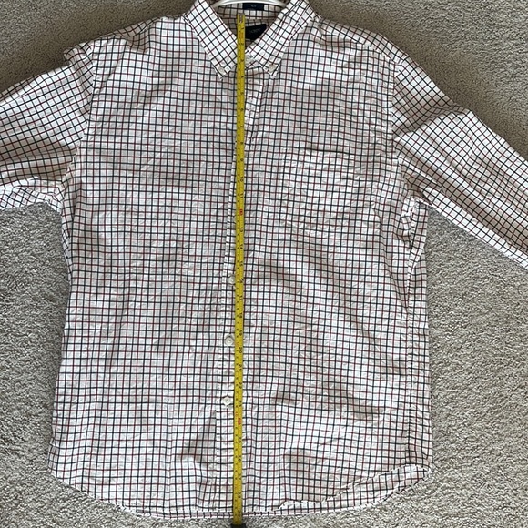Men’s JCrew Long Sleeve Button Down Slim Fit grey and red patterned - Picture 3 of 5